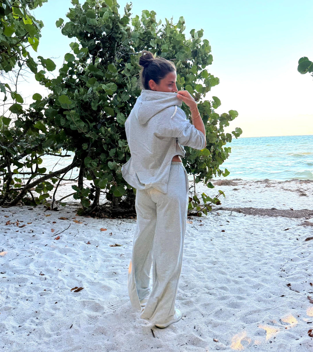 Arianna Top and Pant Set-Heather Gray