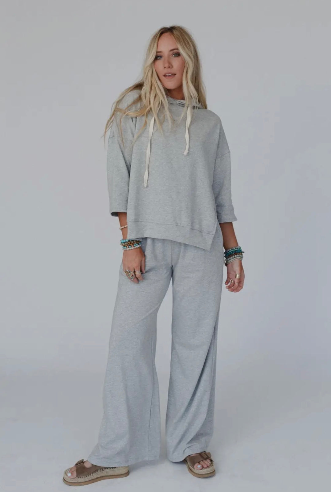 Arianna Top and Pant Set-Heather Gray