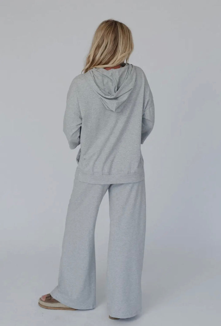 Arianna Top and Pant Set-Heather Gray