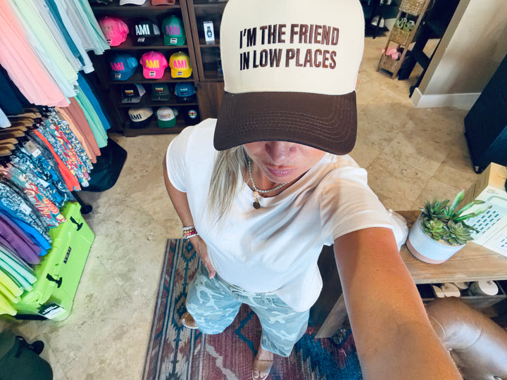 2-Tone Cap - I'm the Friend in Low Places - Brown/Beige