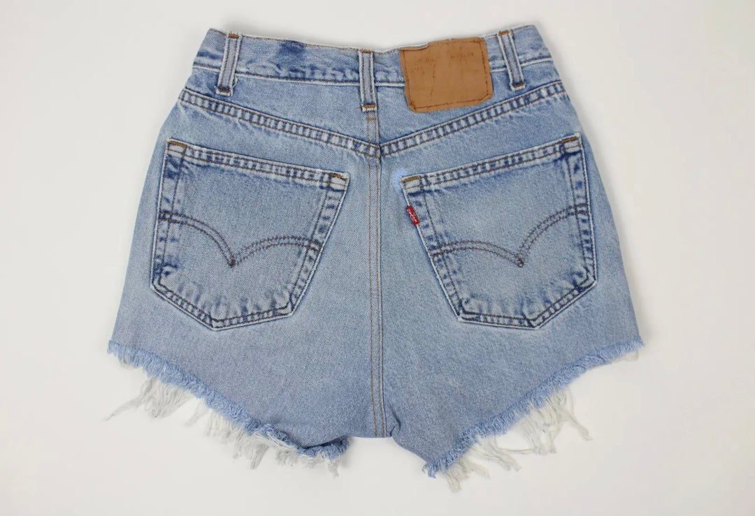 Upcycled Levi’s High-Rise Denim Levi Cutoff Shorts-Recycled Tapestry