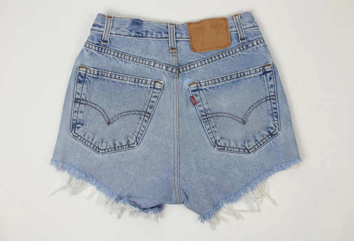 Upcycled Levi’s High-Rise Denim Levi Cutoff Shorts-Recycled Tapestry