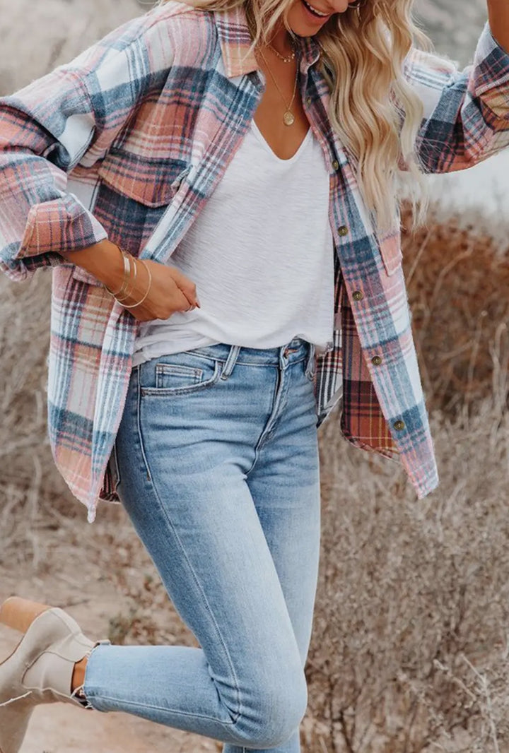 Addison Plaid Flannel Shacket Shirt