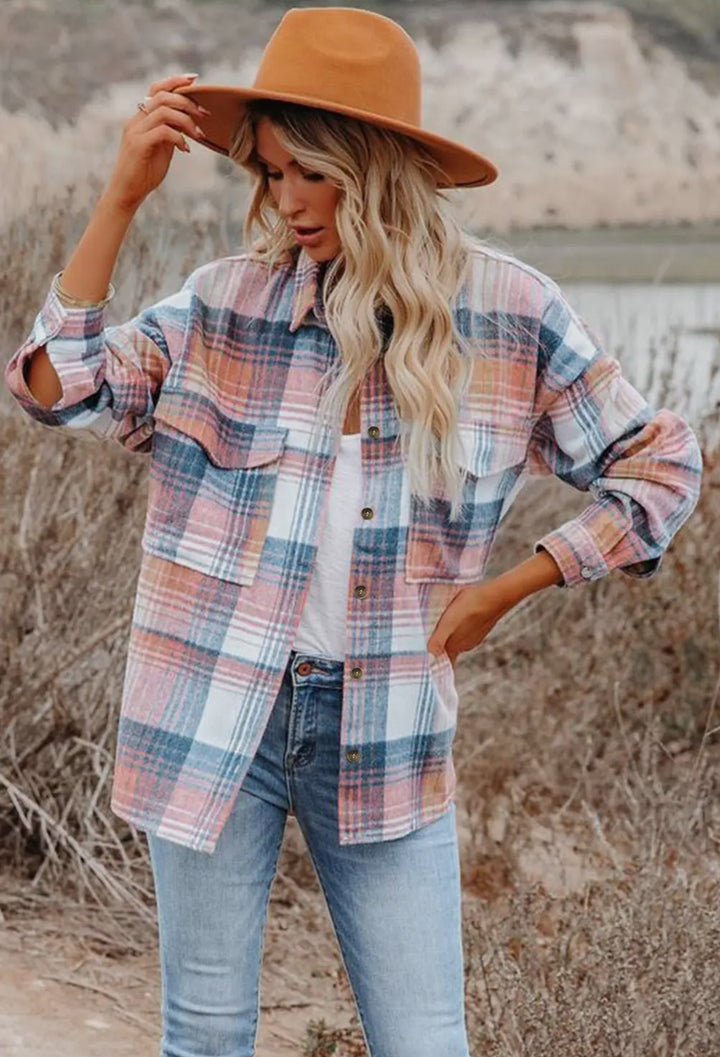 Addison Plaid Flannel Shacket Shirt