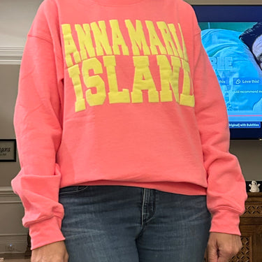 Adult Anna Maria Island Neon Pink & Yellow Puff Sweatshirt