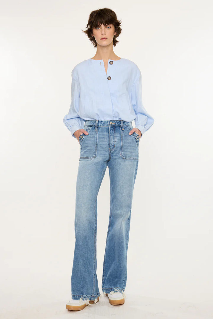 Yezmin High Rise Wide Flare Denim Jeans