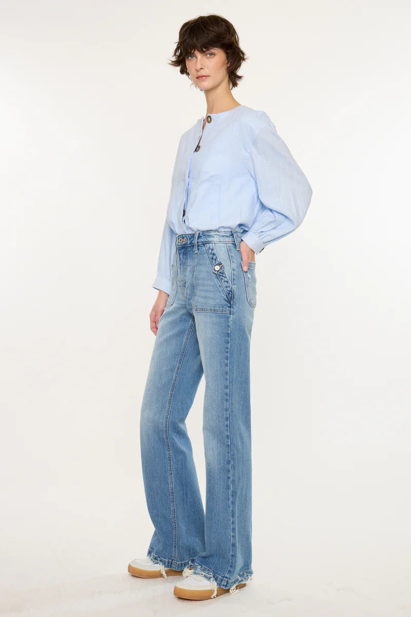 Yezmin High Rise Wide Flare Denim Jeans