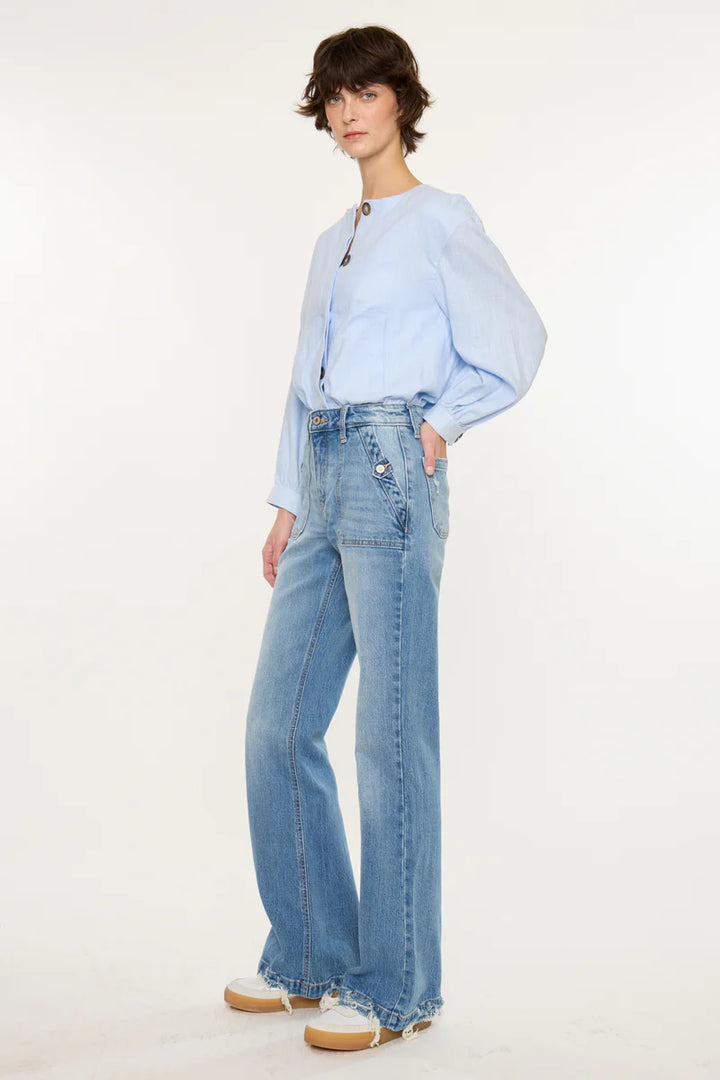 Yezmin High Rise Wide Flare Denim Jeans