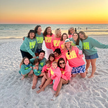 Adult Anna Maria Island Neon Pink & Yellow Puff Sweatshirt