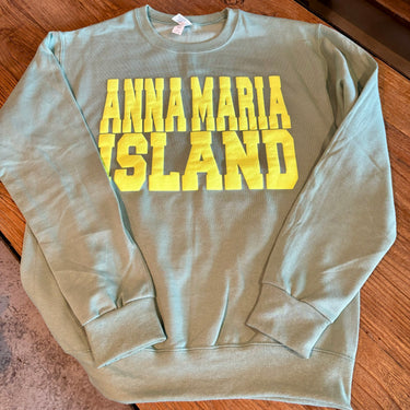 Adult Anna Maria Island Green & Neon Yellow Sweatshirt