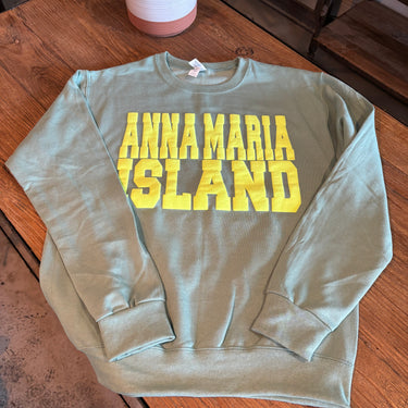 Adult Anna Maria Island Green & Neon Yellow Sweatshirt