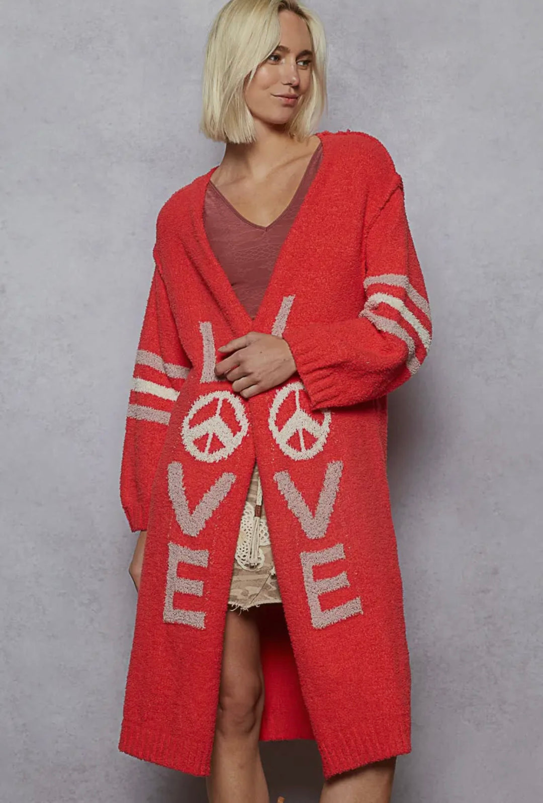 Peach Echo Love Letter Cardigan