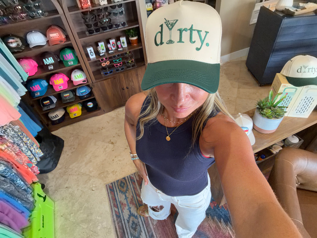 2-Tone Embroidered Cap - Dirty (Martini) - Green/Beige