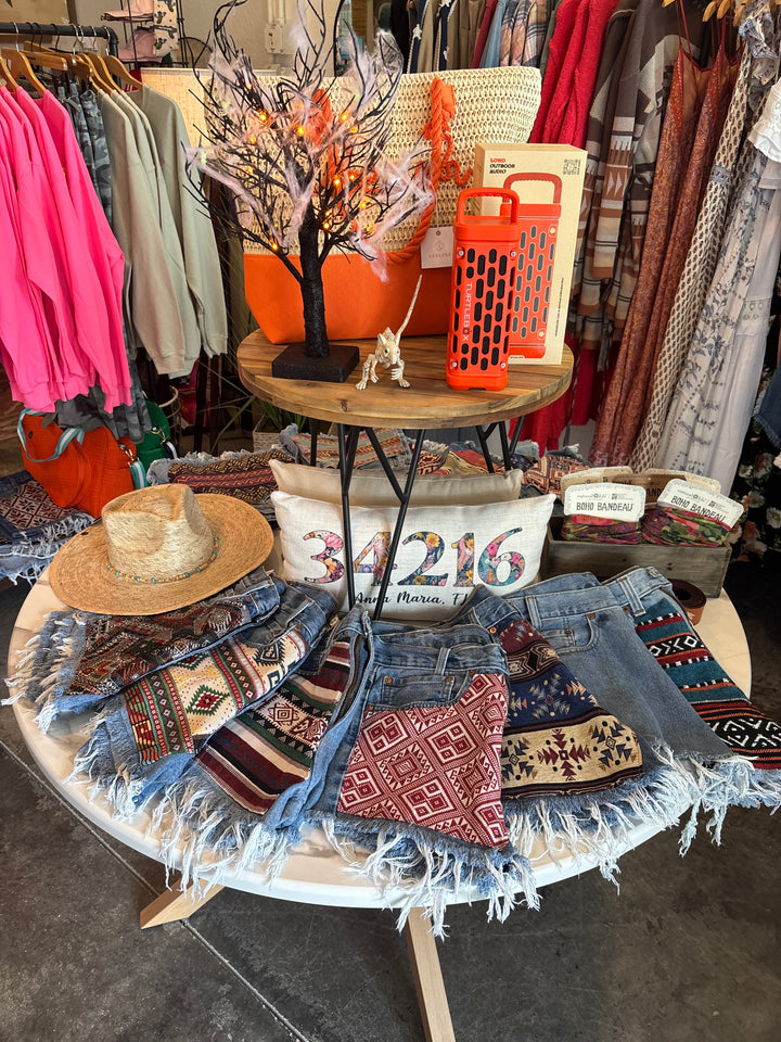 Upcycled Levi’s High-Rise Denim Levi Cutoff Shorts-Recycled Tapestry