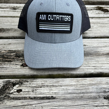 AMI Outfitters Gray & Black Patch Hat