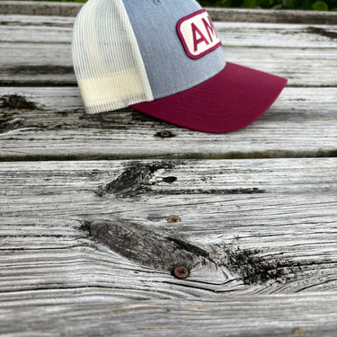 ADULT AMI Patch Hat-Gray & Burgundy