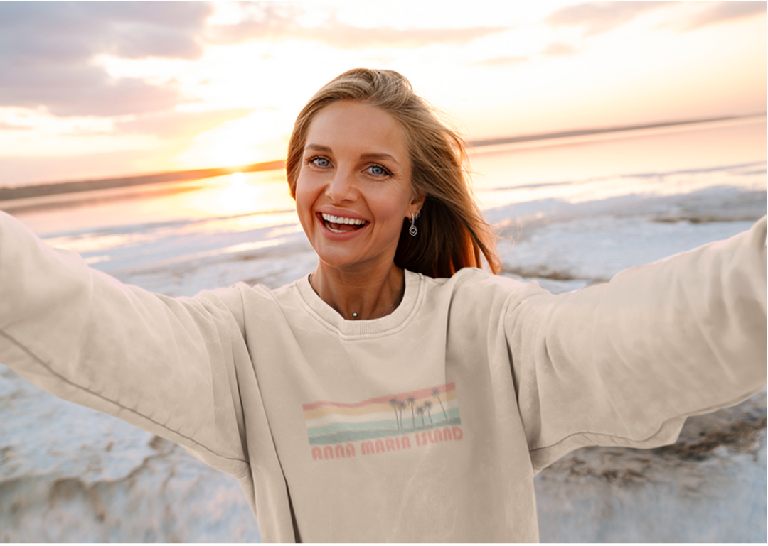 Anna Maria Island Palm Crew Sweatshirt