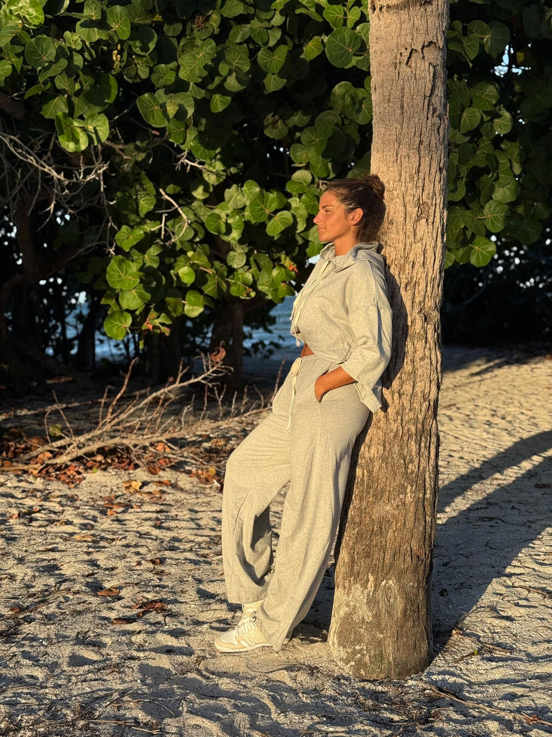 Arianna Top and Pant Set-Heather Gray