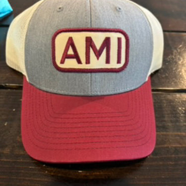 ADULT AMI Patch Hat-Gray & Burgundy