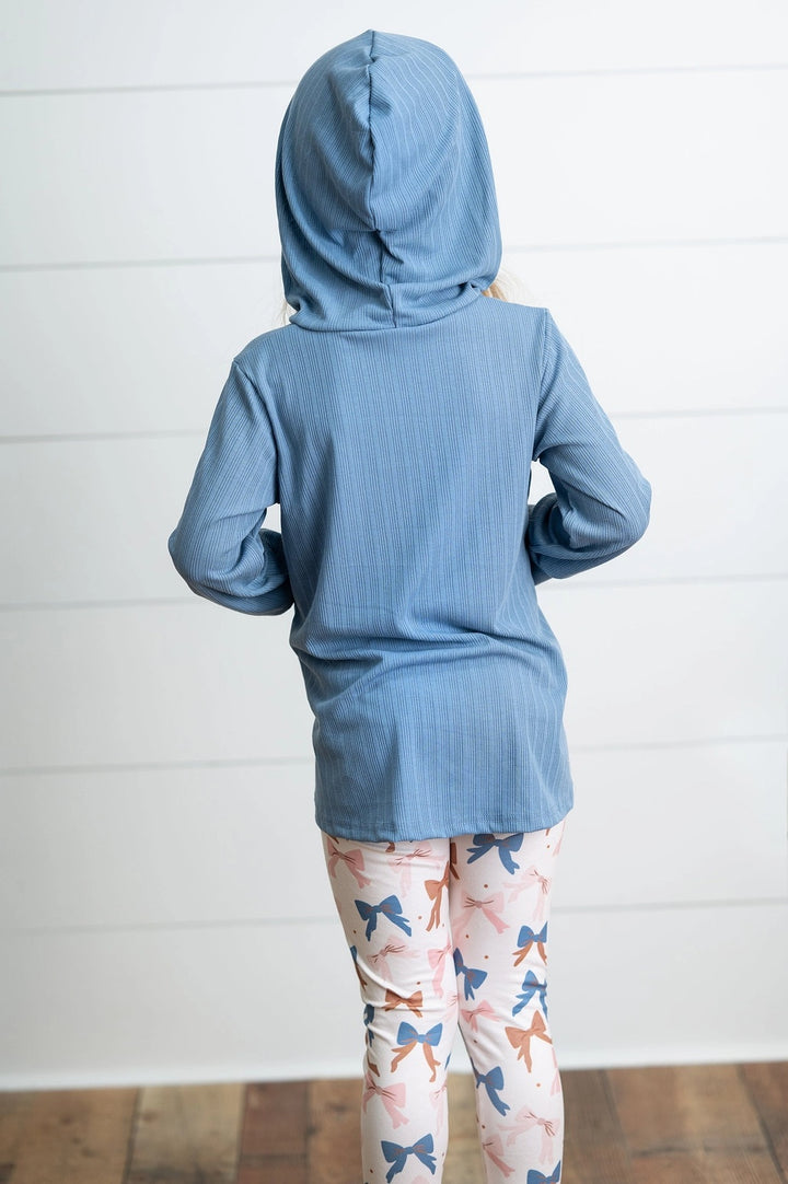 Girls Ruffle Hi-Lo Hoodie & Coquette Bow Legging Set
