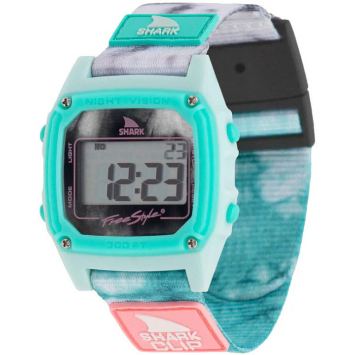 Tie Dye Aqua Cloud - Shark Classic Clip Watch